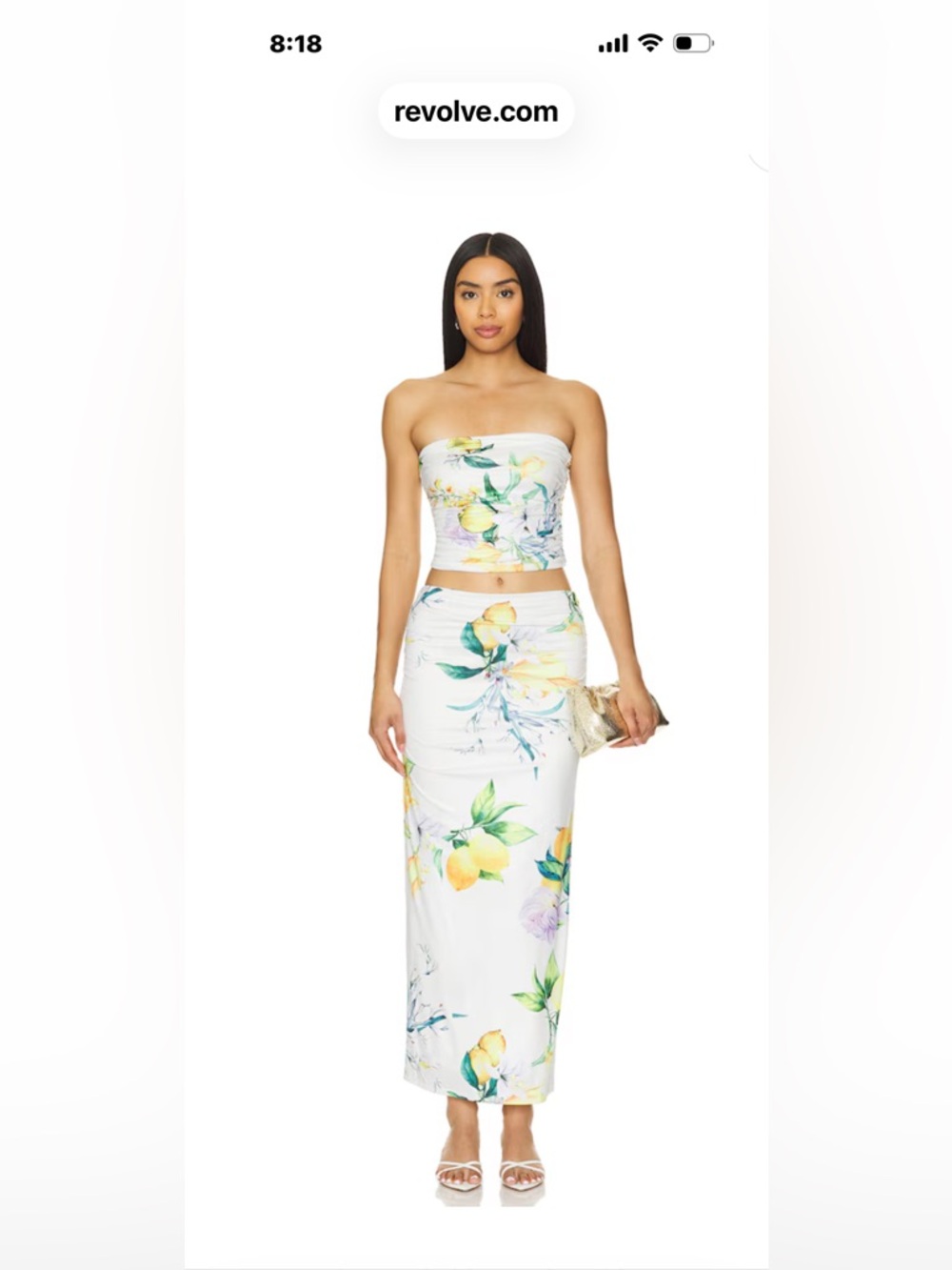 REVOLVE White Lemon Floral Maxi Skirt